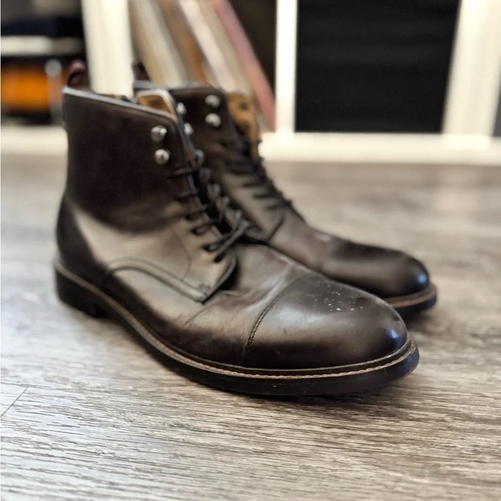 Aston Grey Biressa Brown Leather Men's Boots - Picture 2 of 7
